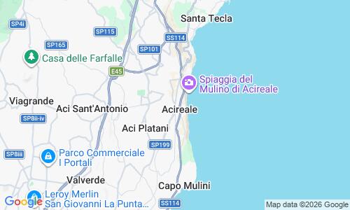 Ausschnitt der Weltkarte zu Strand Acireale