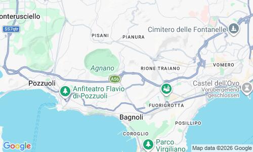 Ausschnitt der Weltkarte zu Strand Agnano Napoli