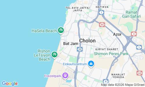 Ausschnitt der Weltkarte zu Strand Bat Yam