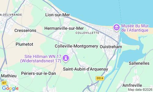 Ausschnitt der Weltkarte zu Strand Colleville-Montgomery