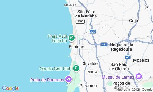 Ausschnitt der Weltkarte zu Strand Espinho