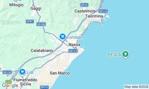 Ausschnitt der Weltkarte zu Strand Giardini Naxos