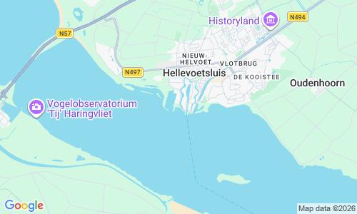 Ausschnitt der Weltkarte zu Strand Hellevoetsluis