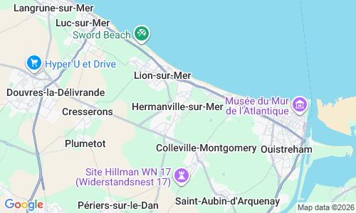 Ausschnitt der Weltkarte zu Strand Hermanville-sur-Mer