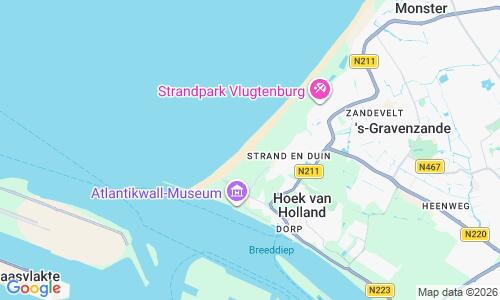 Ausschnitt der Weltkarte zu Strand Hoek van Holland