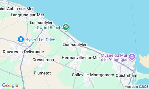 Ausschnitt der Weltkarte zu Strand Lion-sur-Mer