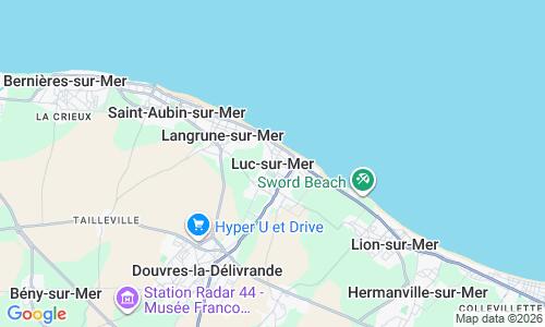 Ausschnitt der Weltkarte zu Strand Luc-sur-Mer