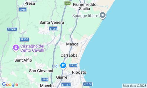 Ausschnitt der Weltkarte zu Strand Mascali