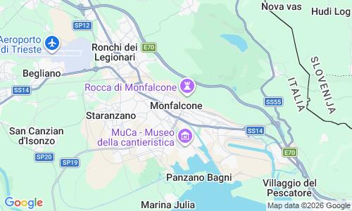 Ausschnitt der Weltkarte zu Strand Monfalcone