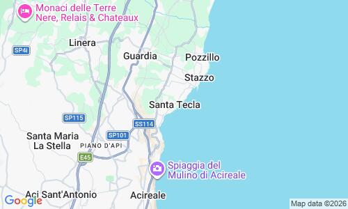 Ausschnitt der Weltkarte zu Strand Santa Tecla