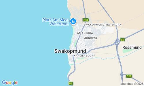 Ausschnitt der Weltkarte zu Strand Swakopmund