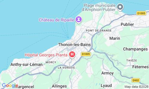 Ausschnitt der Weltkarte zu Strand Thonon
