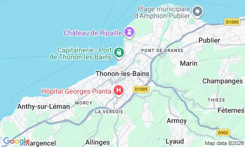 Ausschnitt der Weltkarte zu Strand Thonon Les Bains