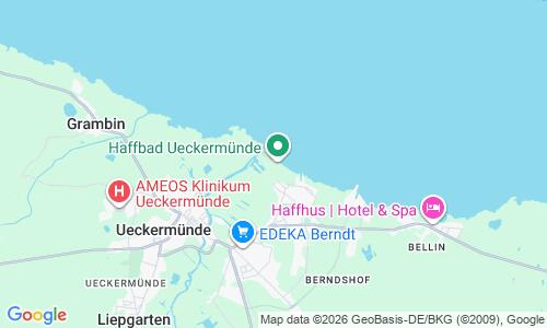 Ausschnitt der Weltkarte zu Strand Ueckermünde
