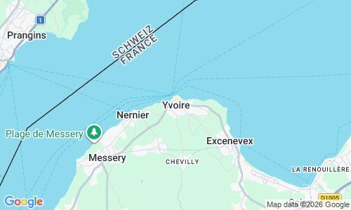 Ausschnitt der Weltkarte zu Strand Yvoire