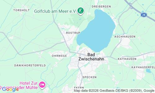 Ausschnitt der Weltkarte zu Strandbad am Zwischenahner Meer