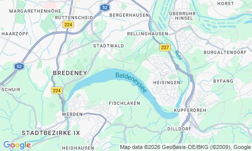 Ausschnitt der Weltkarte zu Strandbad Baldeneysee