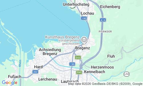 Ausschnit der Weltkarte zu Strandbad Bregenz