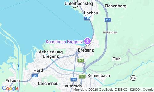 Ausschnitt der Weltkarte zu Strandbad Bregenz