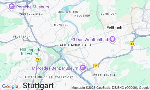 Ausschnitt der Weltkarte zu Strandbad Cannstatt