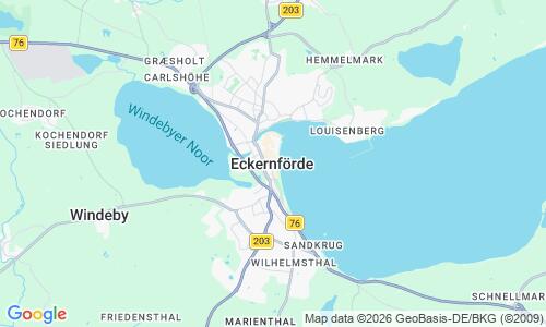 Ausschnitt der Weltkarte zu Strandbad Eckernförde