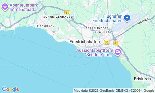 Ausschnitt der Weltkarte zu Strandbad Friedrichshafen