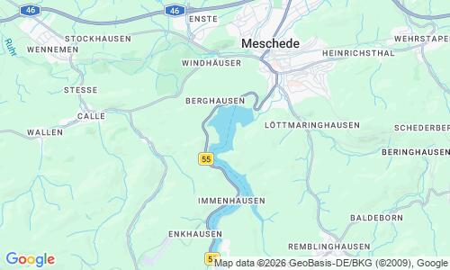 Ausschnitt der Weltkarte zu Strandbad Hennesee
