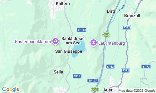 Ausschnitt der Weltkarte zu Strandbad Kalterer See