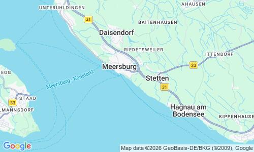 Ausschnitt der Weltkarte zu Strandbad Meersburg