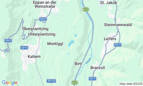 Ausschnitt der Weltkarte zu Strandbad Montiggler See