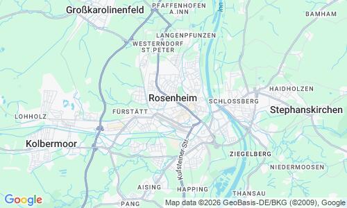 Ausschnitt der Weltkarte zu Strandbad Rosenheim