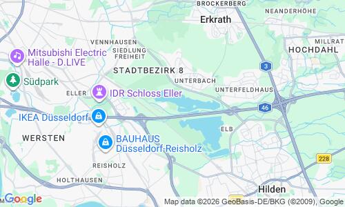 Ausschnitt der Weltkarte zu Strandbad Unterbacher See