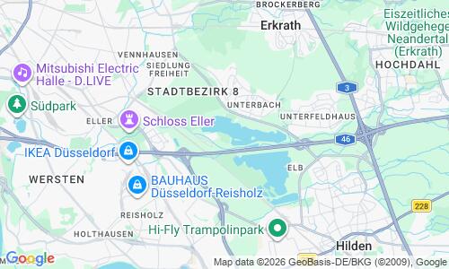 Ausschnitt der Weltkarte zu Strandbad Unterbacher See