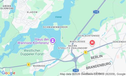 Ausschnitt der Weltkarte zu Strandbad Wannsee