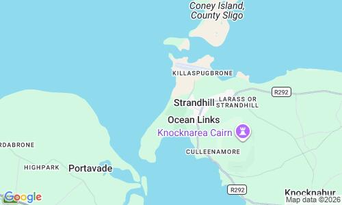 Ausschnitt der Weltkarte zu Strandhill Beach