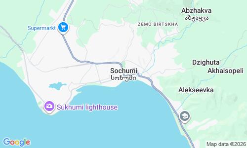 Ausschnitt der Weltkarte zu Sukhumi Strand