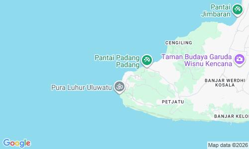 Ausschnitt der Weltkarte zu Suluban Beach