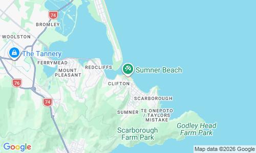 Ausschnitt der Weltkarte zu Sumner Beach