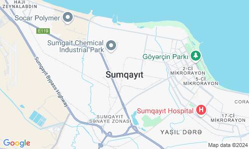 Ausschnitt der Weltkarte zu Sumqayıt