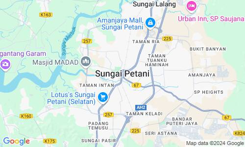 Ausschnitt der Weltkarte zu Sungai Petani