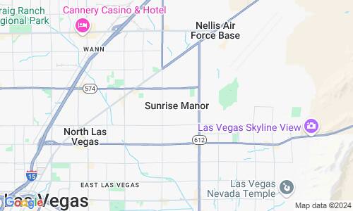 Ausschnitt der Weltkarte zu Sunrise Manor