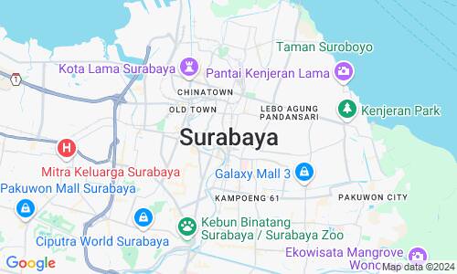 Ausschnit der Weltkarte zu Surabaya