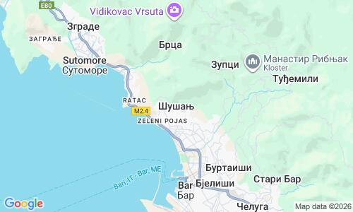 Ausschnitt der Weltkarte zu Susanj Beach