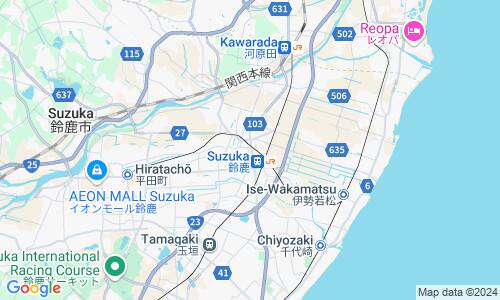 Ausschnitt der Weltkarte zu Suzuka
