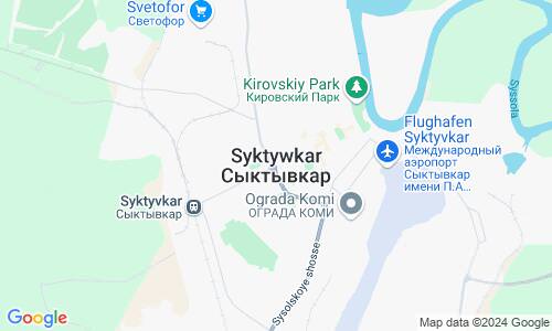 Ausschnitt der Weltkarte zu Syktywkar