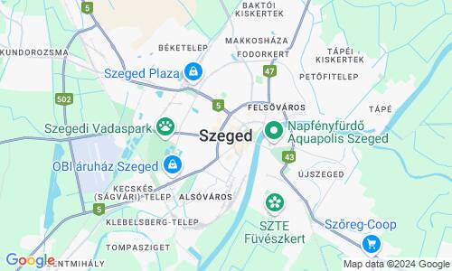 Ausschnit der Weltkarte zu Szeged