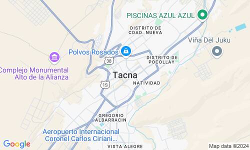 Ausschnitt der Weltkarte zu Tacna