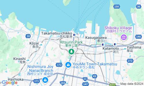 Ausschnitt der Weltkarte zu Takamatsu