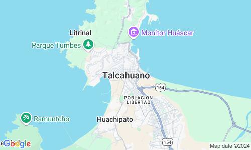 Ausschnitt der Weltkarte zu Talcahuano
