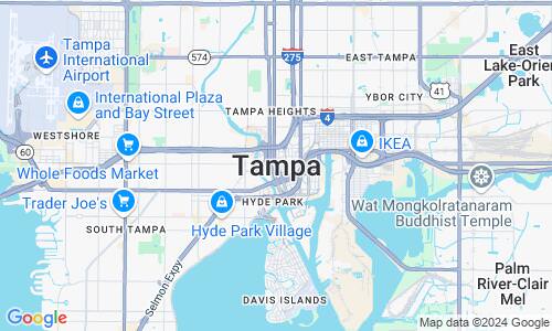 Ausschnitt der Weltkarte zu Tampa